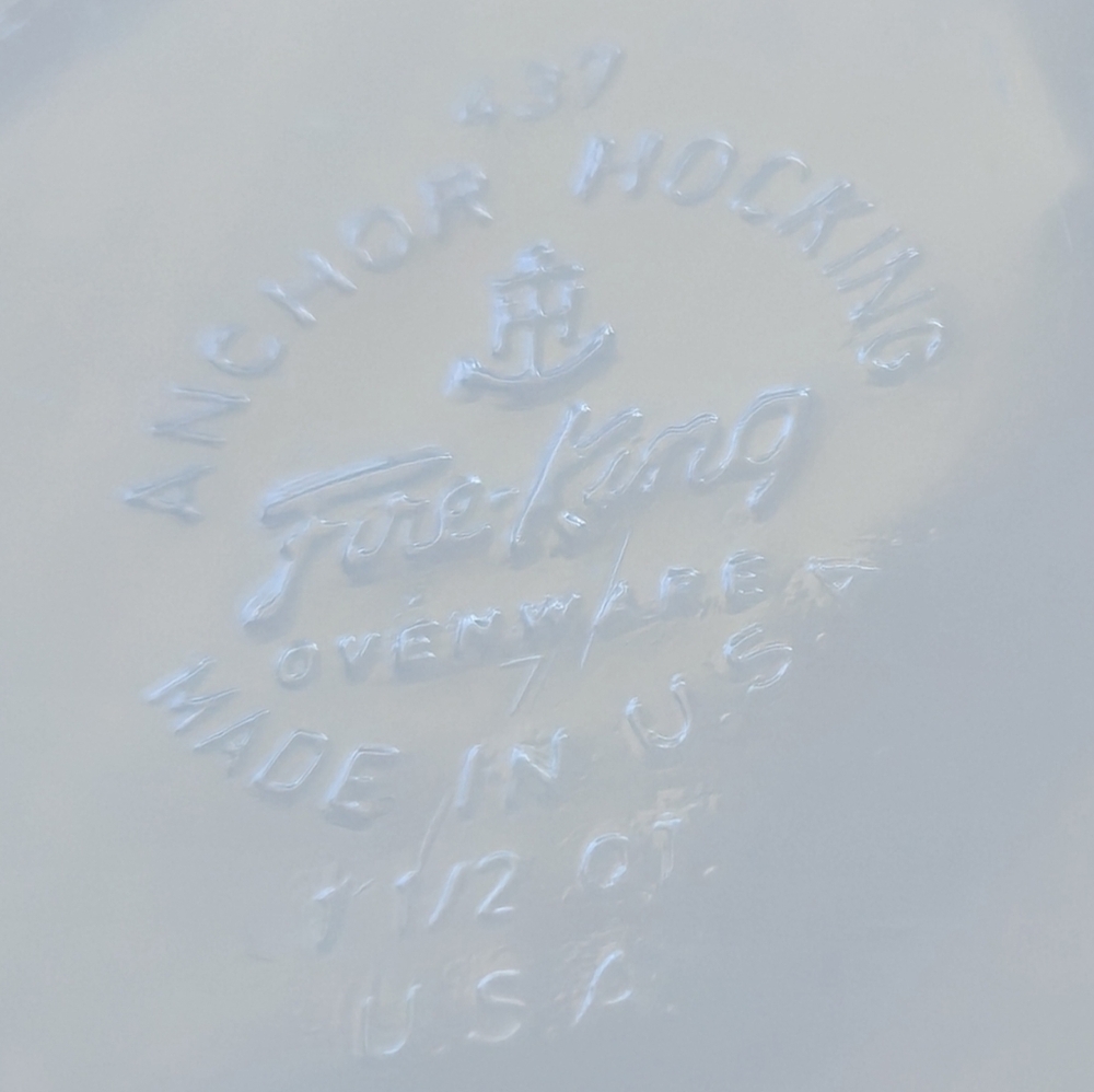 Fire King Candle Glow Casserole Bowl Anchor Hocking Blue Gold Atomic Starburst - Picture 3 of 7